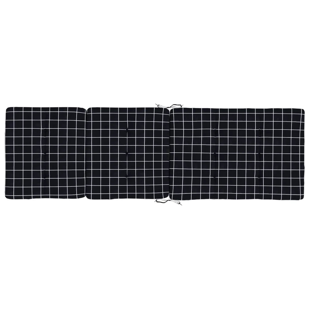 Cuscini Sedia Sdraio 2 pz Motivo Quadri Nero in Tessuto Oxford 362000