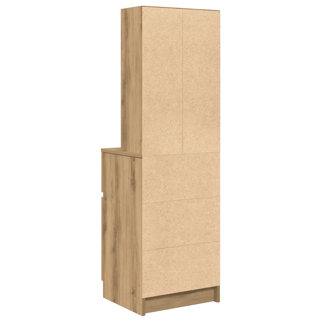Comodino-Tavolino da notte Rovere Artigianale 39x35x125 cm in Legno Multistrato