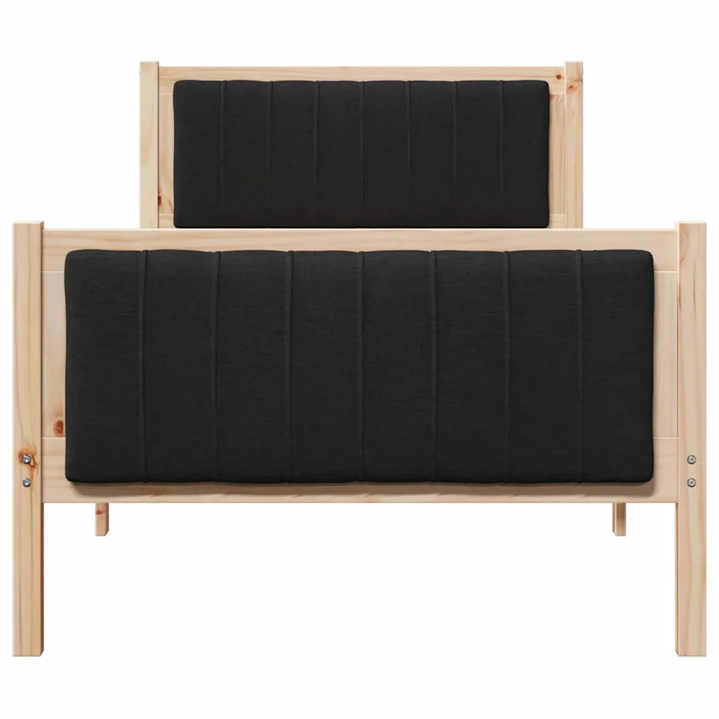 Struttura del Letto con testiera Marrone e nero 90 x 190 cm 878506
