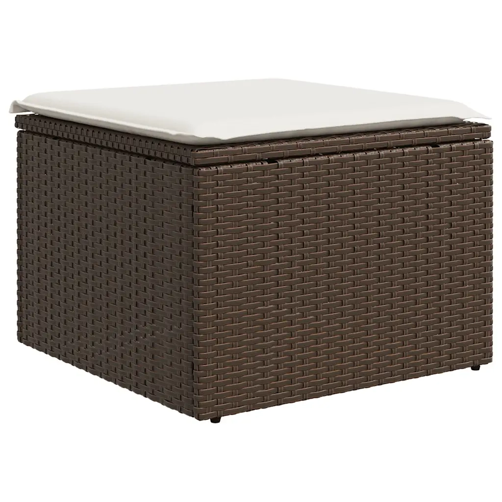 Set Divani da Giardino 11 pz con Cuscini Polyrattan Marrone 3274586