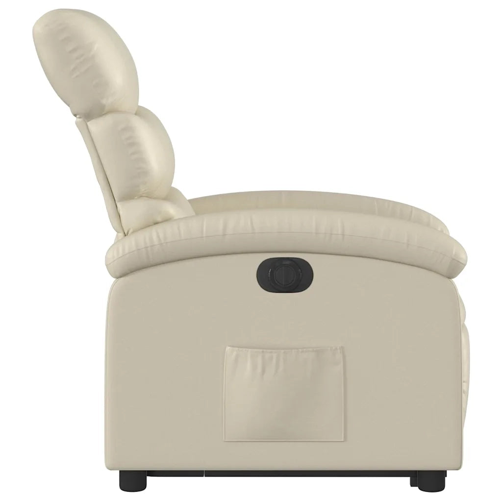 Poltrona Alzapersona Reclinabile Crema in Similpelle 3204055