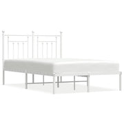 Letto matrimoniale | Letto per adulti | Giroletto con Testiera in Metallo Bianco 120x200 cm