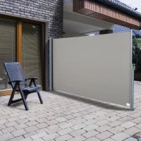 Tenda da Sole Laterale e Avvolgibile (3x1.6m) in Alluminio e Poliestere Imperemabile Anti-UV, per Vento/Privacy