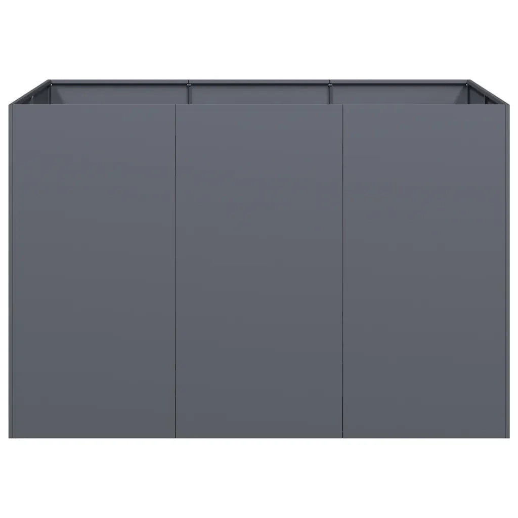 Fioriera rialzata moderna per esterni 120 x 80 x 80 cm con fondo aperto in acciaio laminato a freddo color antracite 02_0051571