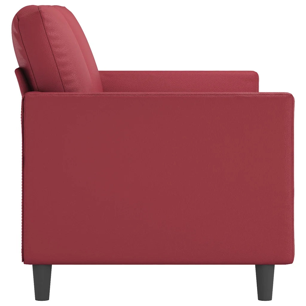 Divano a 3 Posti-Sofa 3 Posti Rosso Vino 180 cm in Similpelle 915169