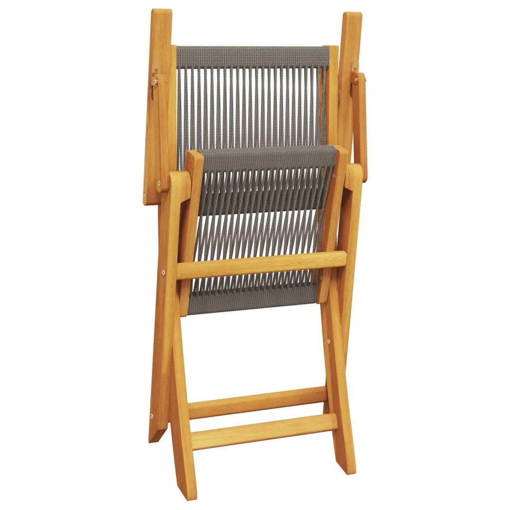 Set da Bistrot 3pz Grigio in Polipropilene e Legno Massello 3281854