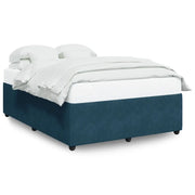 Letto matrimoniale | Letto per adulti | Giroletto Blu 140x190 cm in Velluto