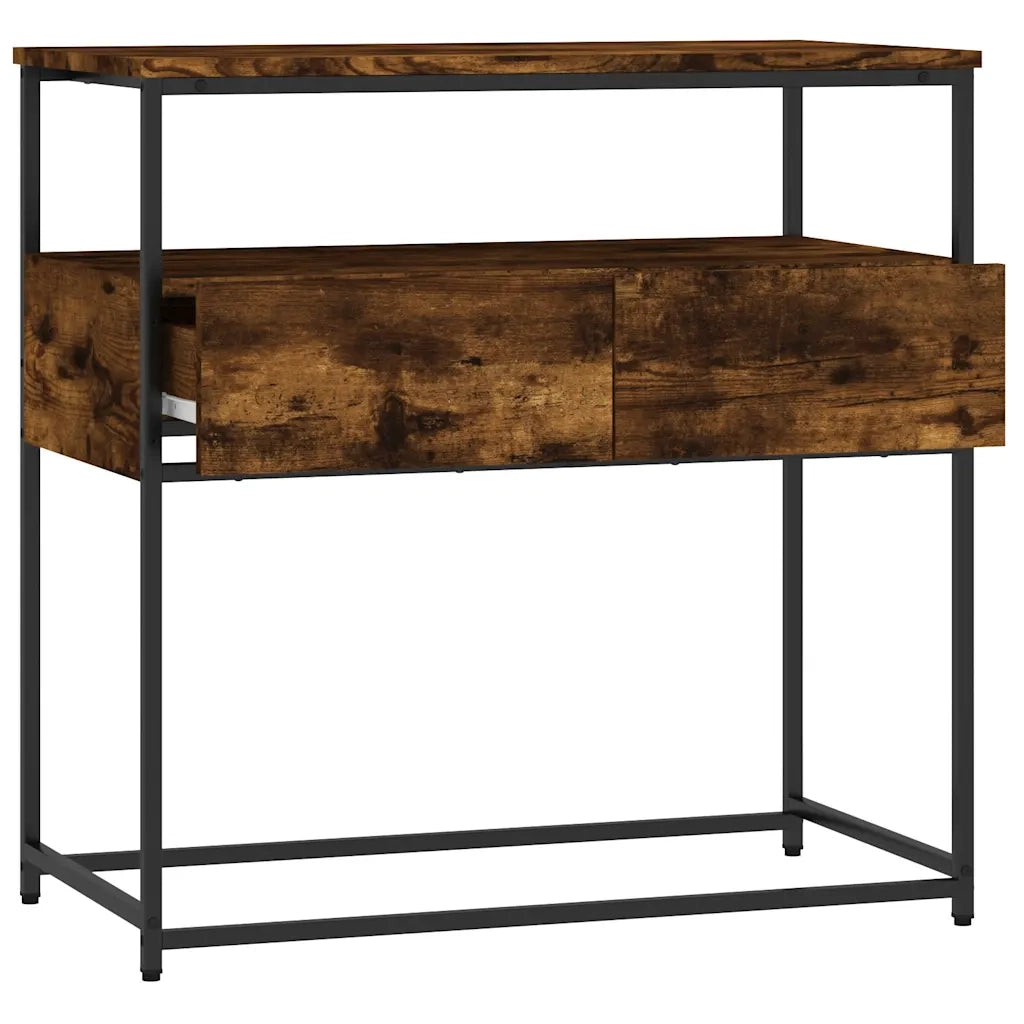 Tavolino Consolle-Tavolino da soggiorno-Tavolo Rovere Fumo 75x40x75 cm in Legno Multistrato