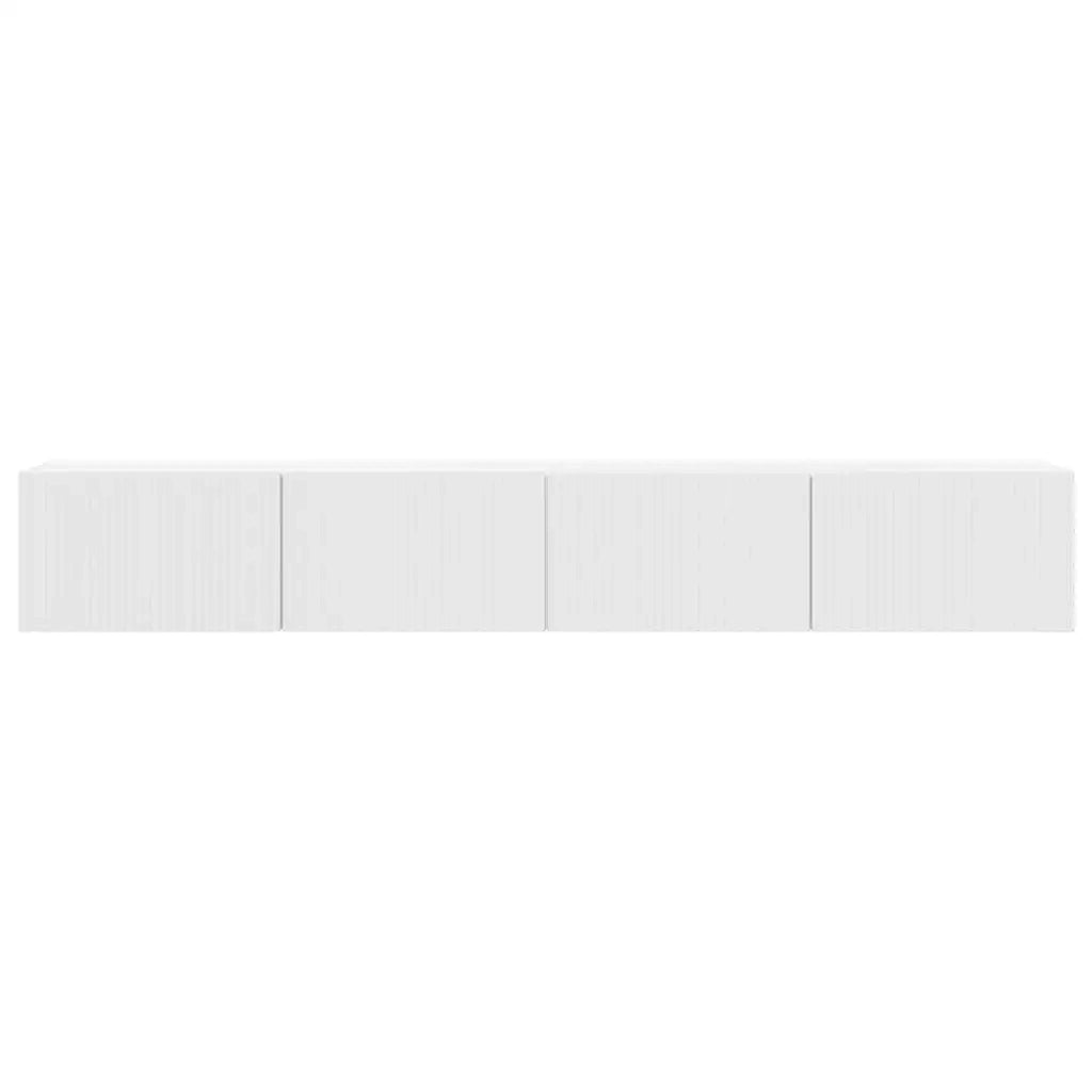 Mobile TV da parete 2 pcs Bianco Lucido 98 x 31 x 29,5 cm 892238