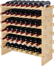 Wijnrek a Bamboo Flessenrek con 8 cassette per 72 flessen