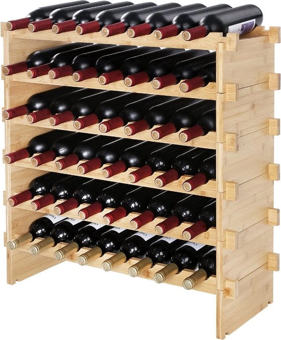 Wijnrek a Bamboo Flessenrek con 8 cassette per 72 flessen