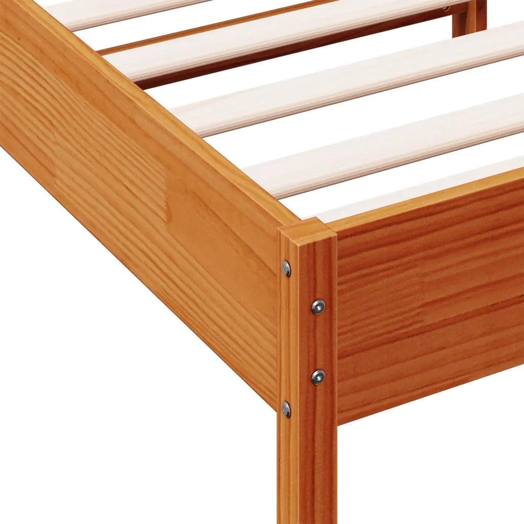 Letto senza Materasso Marrone Cera 100x200 cm in Legno di Pino 844736
