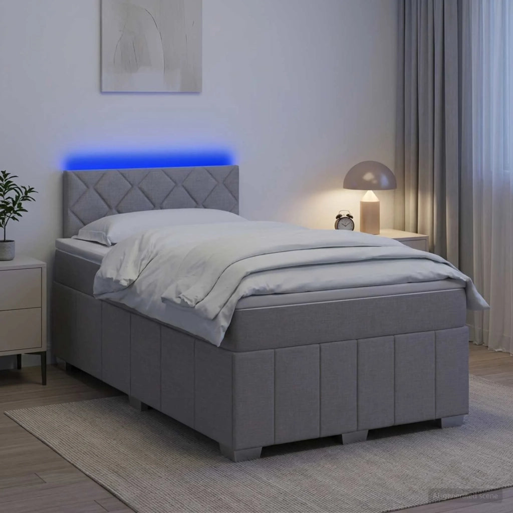Letto box spring con materasso Grigio Chiaro 120 x 200 cm 3452656