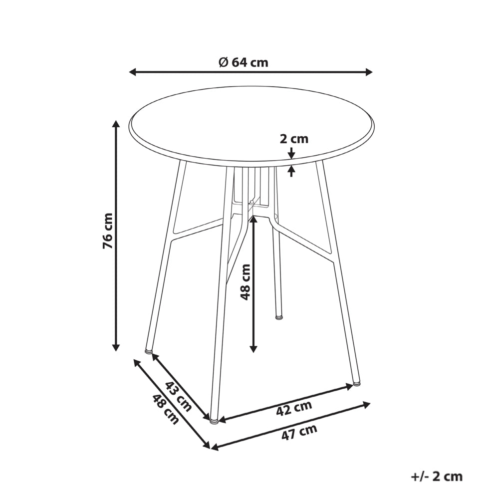 Tavolo da pranzo da giardino in ferro verde chiaro metallo rotondo ø 64 cm Design moderno per esterni