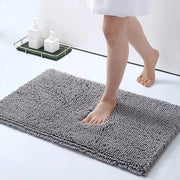 Tappeto di bagno antiscivolo in microfibra chenille, assorbente e alta densità - 50 x 80 cm, grigio chiaro