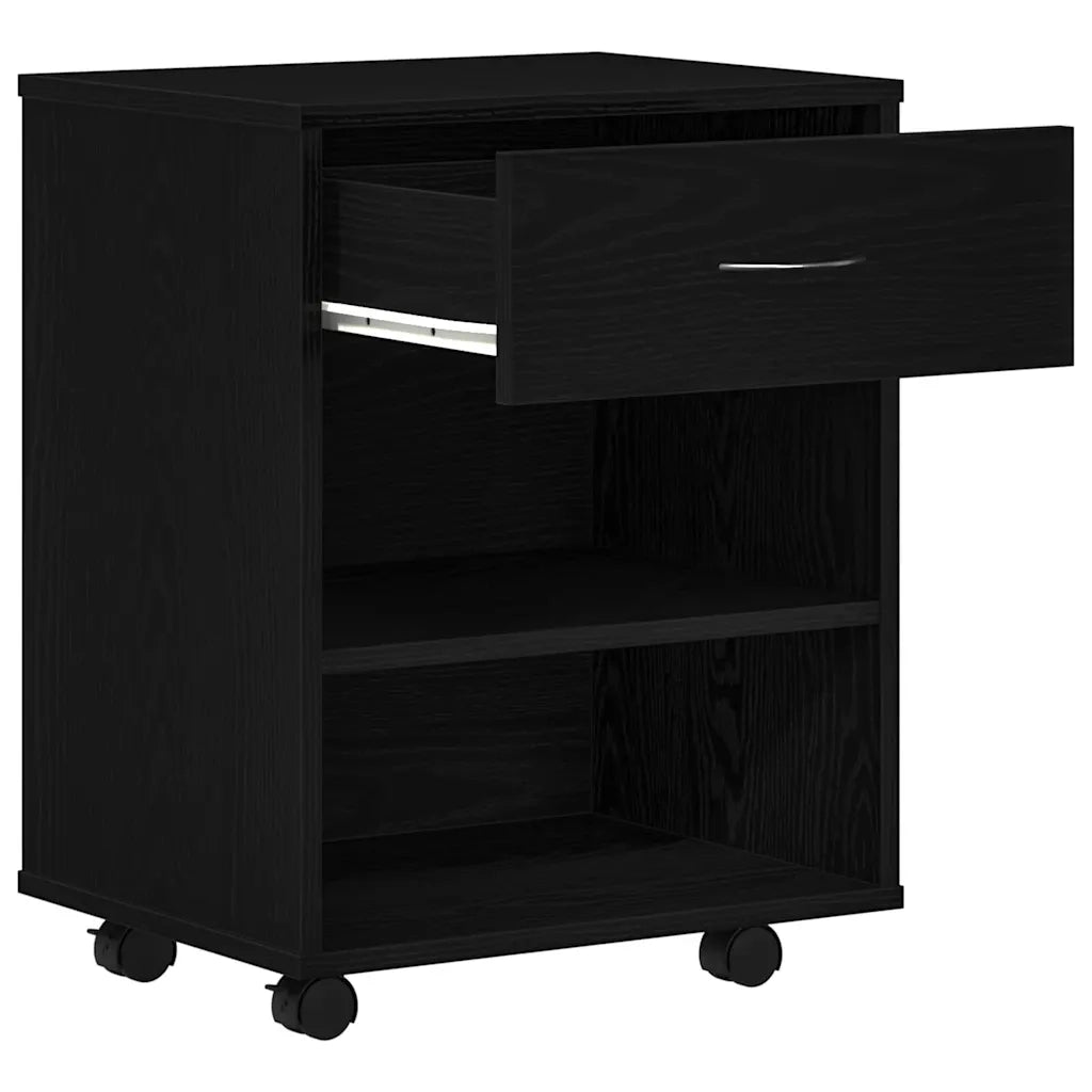 Armadio con ruota Rovere Nero 46 x 36 x 59 cm Legno multistrato 862673