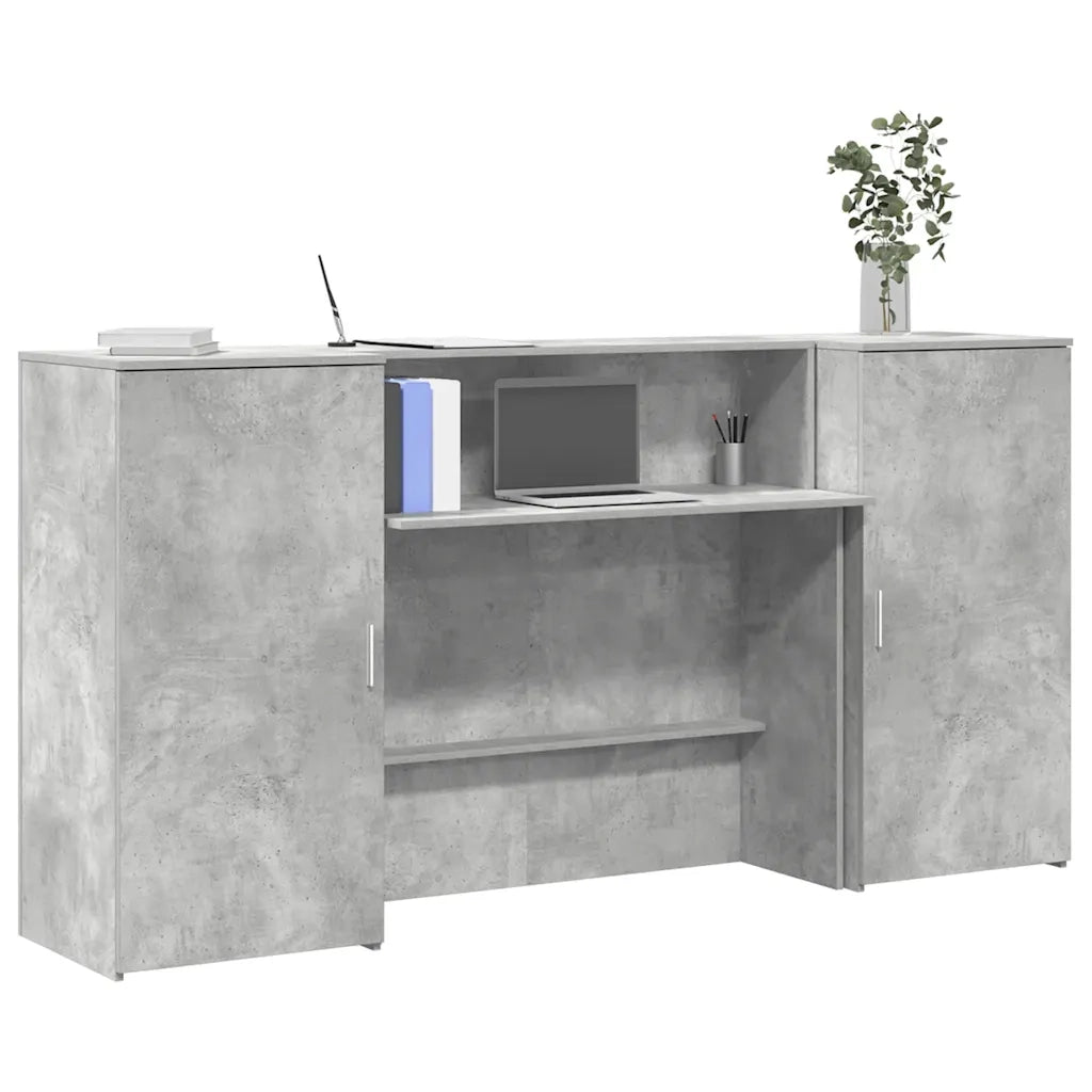 Banco Reception Grigio Cemento 200x50x103,5cm Legno Multistrato 3324217