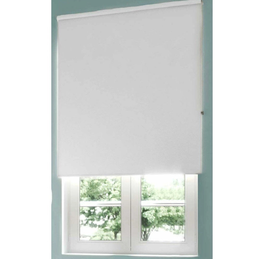 Trade Shop - Tenda Rullo Oscurante 100x180cm Bianco Con Catenina Tende Parasole Finestra Casa -