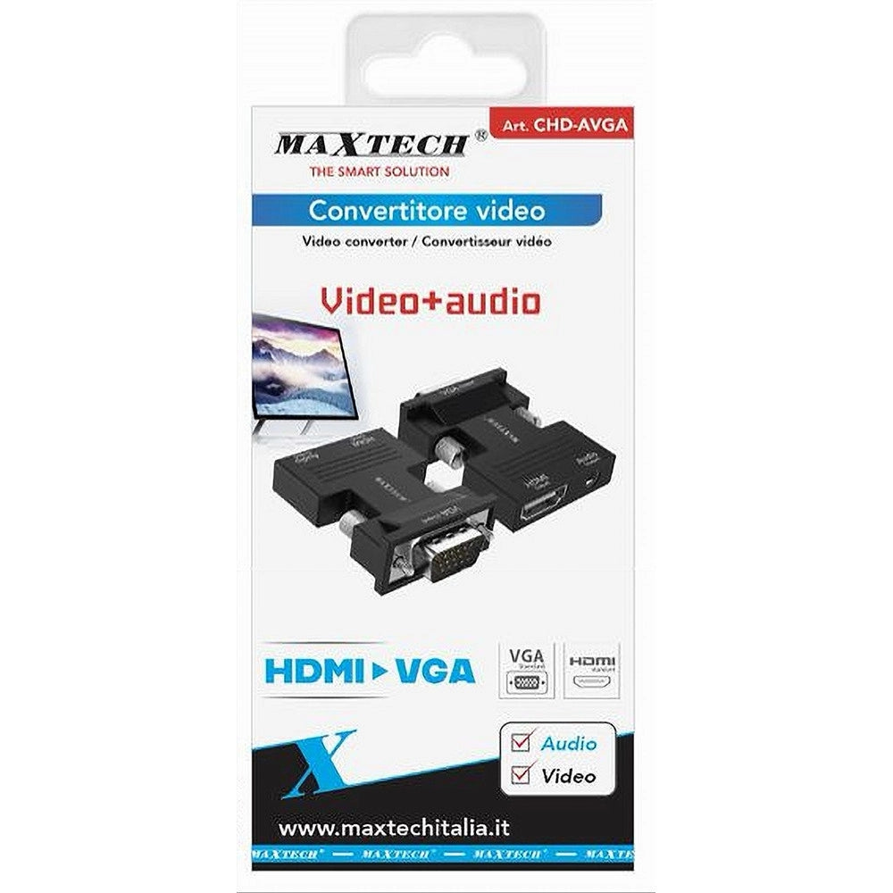 Trade Shop - Adattatore Convertitore Video Audio Hdmi A Vga Proiettore Lettore Dvd Tv Chd-avga -