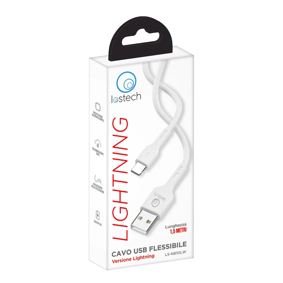 CAVETTO PER SMARTPHONE Lightning Apple - 1,5 metri - bianco  - LOSTECH