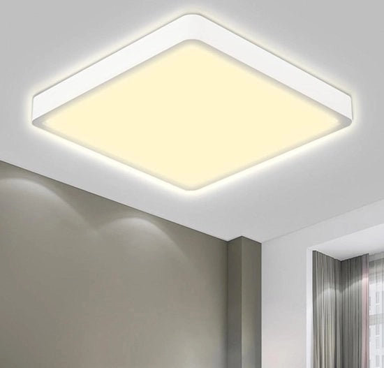 Lampada da soffitto per bagno - Lampada da soffitto LED per bagno IP44 impermeabile all'acqua - base quadrata - 23W 3000K 2400LM - adatto per soggiorno, camera da letto, cucina, ingresso, sottoterra, ufficio - 300 * 25mm