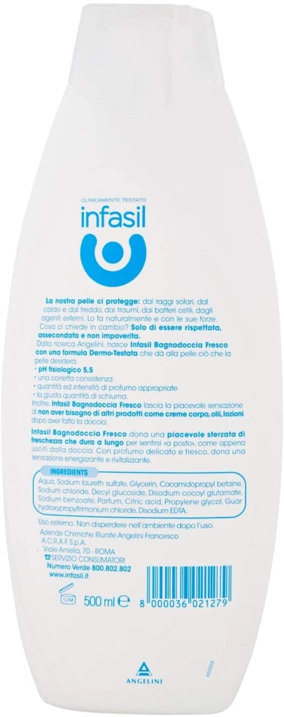 INFASIL BAGNODOCCIA FRESCO RIVITALIZZANTE CON FORMULA DERMO TESTATA DA 500 ML