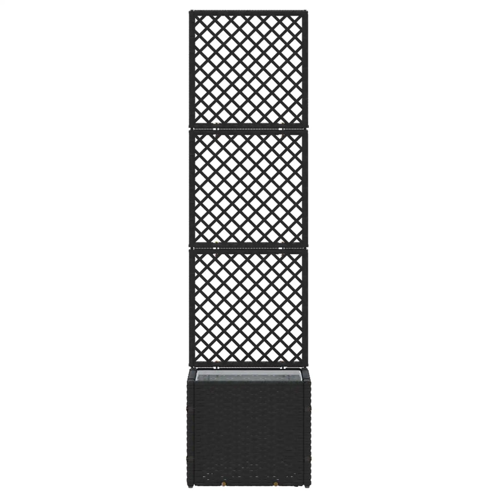 Vaso da giardino-Fioriera Esterno-Contenitore per Piante Nero 35 x 30 x 135 cm Metallo
