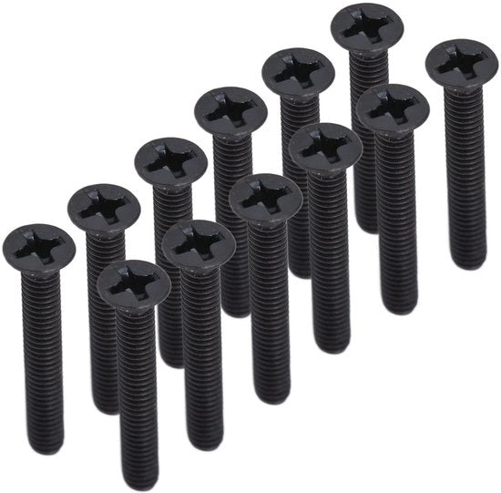 Viti a croce in acciaio zincato 50 pezzi - M3 - A2-70 - DIN 965 - Verniciato nero - Viti a croce PZ1
