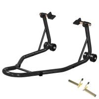 Supporto Cavalletto per Moto Posteriore Supporto Ruota Solleva Moto Posteriore su Ruote con Bobina di Braccio Oscillante U, Nero