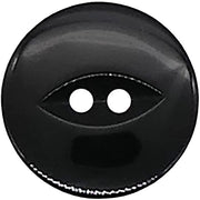 20 pacchi di bottoni acrilici a occhi di pesce rotondi per cucire, maglia e ricamo, neri, 16 mm / 26 fili