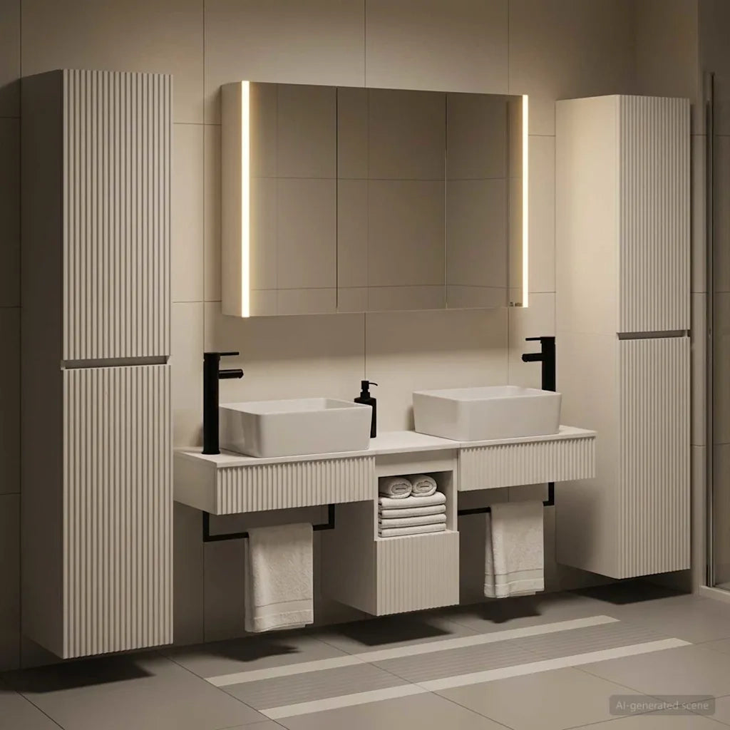 Set di mobili per il bagno 6 pcs Bianco 3407199