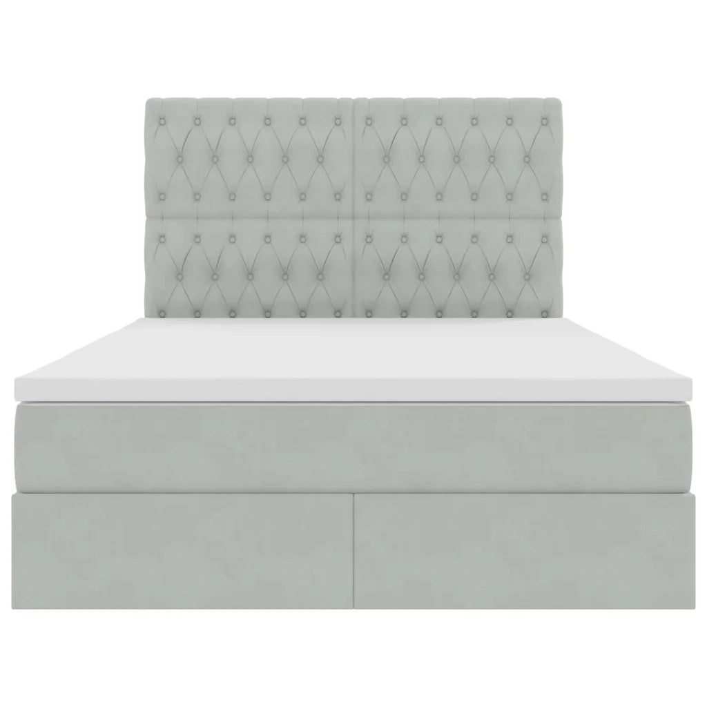 Letto con contenitore e materasso Grigio chiaro 140 x 200 cm 3372093