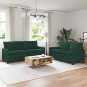 Set di divani 2 pcs Verde Scuro Velluto