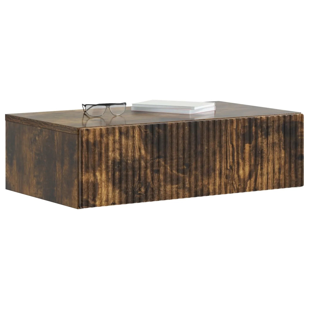 Tavolino da Parete Laterale 59 x 34,5 x 17 cm Rovere Fumo 898490