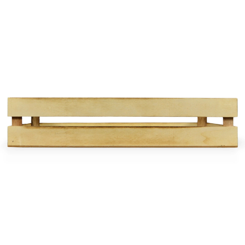 Cassette contenitori in Legno fiammato naturali da 3 Pezzi 37 X 28 X h 8 cm