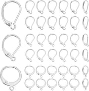 Orecchini a pendente in acciaio inossidabile - 90 pezzi - Chiusure a leva - 3 misure - 14,5-16,5 mm