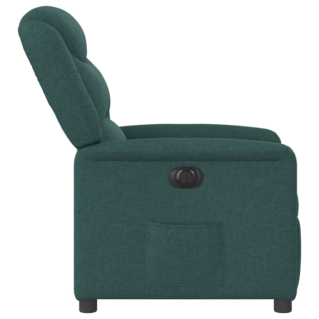 Poltrona | Sedia Relax Elettrica Reclinabile Verde Scuro in Tessuto