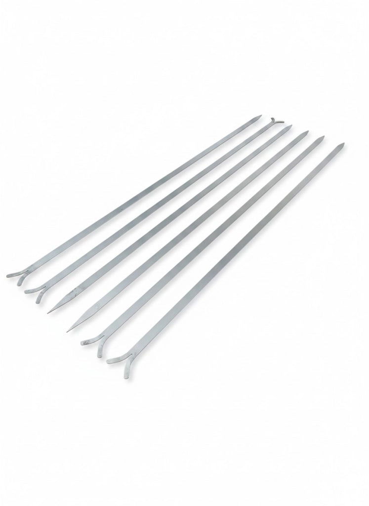 Spiedi per barbecue in Acciaio Inox AISI 304 lunghi 64 cm per Carne Pesce Verdure 6 pz