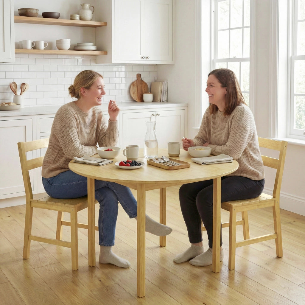 Set di 2 Sedie da Pranzo in Bamb¨´ ¨C Zephmum ¨C Naturale Senza Braccioli