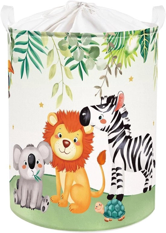 Wastino per bambino con copertura, pieghevole, disegno foglia, per abbigliamento e giocattoli - Leone 40 x 50 cm, per camera da letto dei bambini e bagno