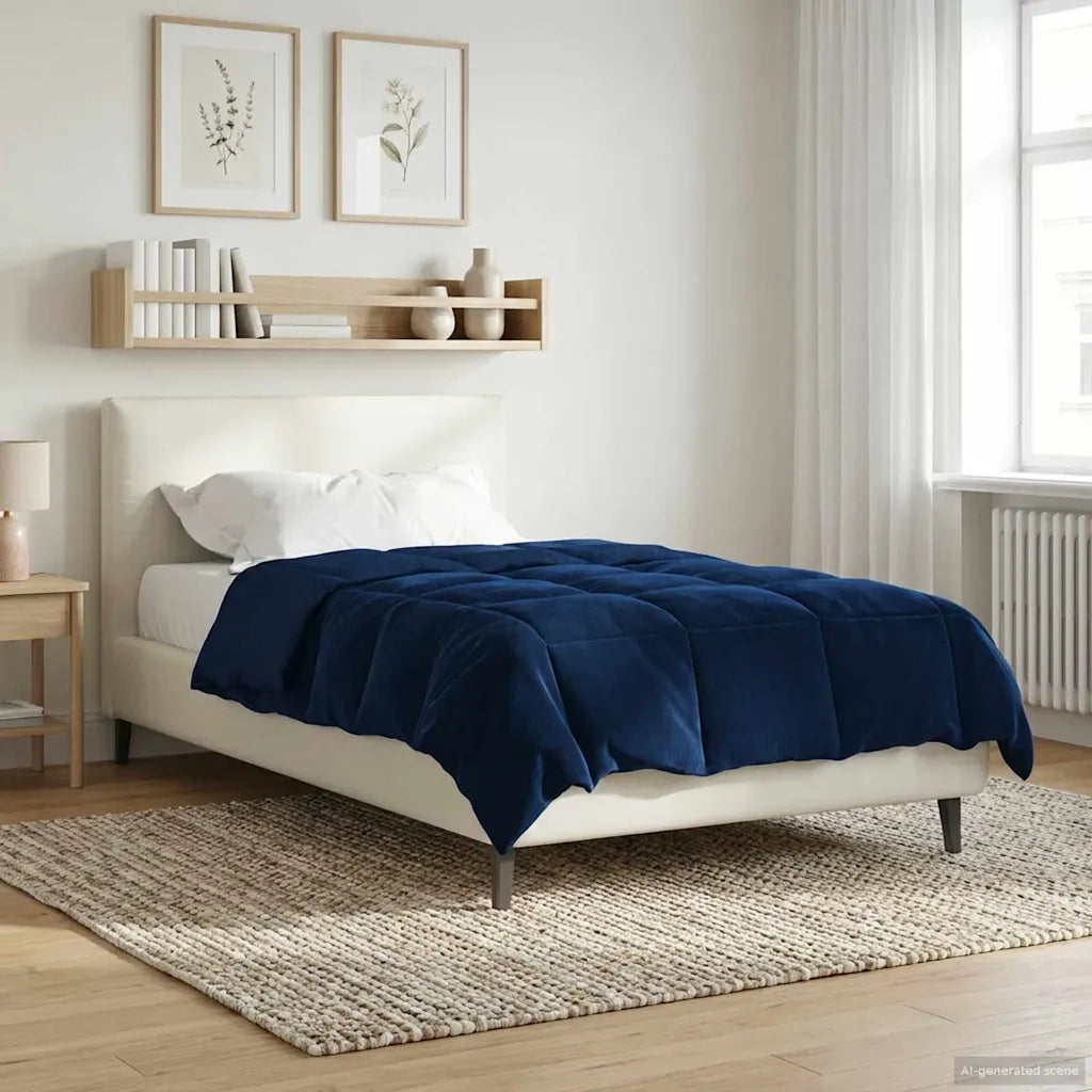 Piumone | Duvet Estivo Trapuntato Blu Scuro 155 x 200 cm Microfibra