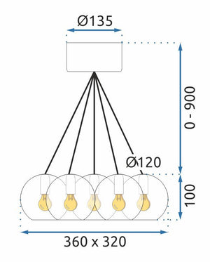 Lampada Da Soffitto Sfere In Vetro APP560-7CP