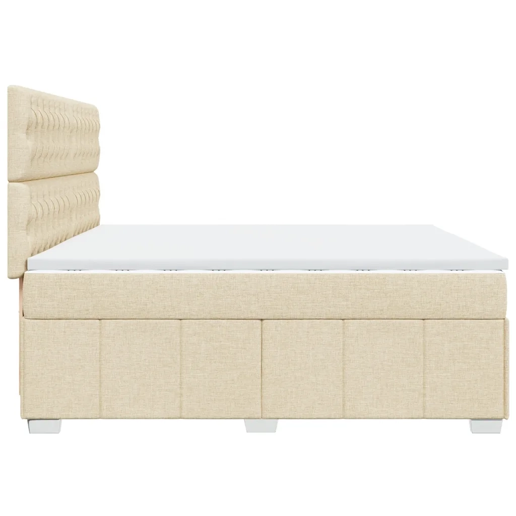 Giroletto a Molle con Materasso Crema 200x200 cm in Tessuto 3291787
