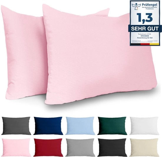 Coperta per cuscino 50x70 cm rinforzata cotone (lotto da 2) - Rosa - Tessuta a 57 fili/cm² - Dimensioni coperta 70x50 cm - Certificato Oeko Tex - Modello non specificato