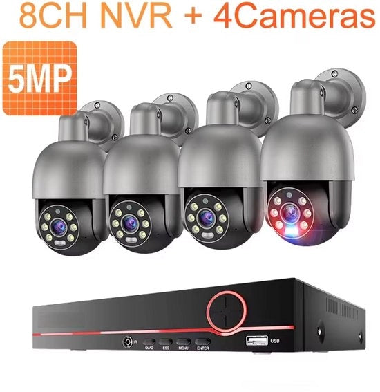 Set di Cottura di Sicurezza - 4 Cotture - Collegamento a Radiofrequenza - Sistema di Sorveglianza della Cottura - 3TB - Audio a Due Vie - Grande Capacità di Archiviazione