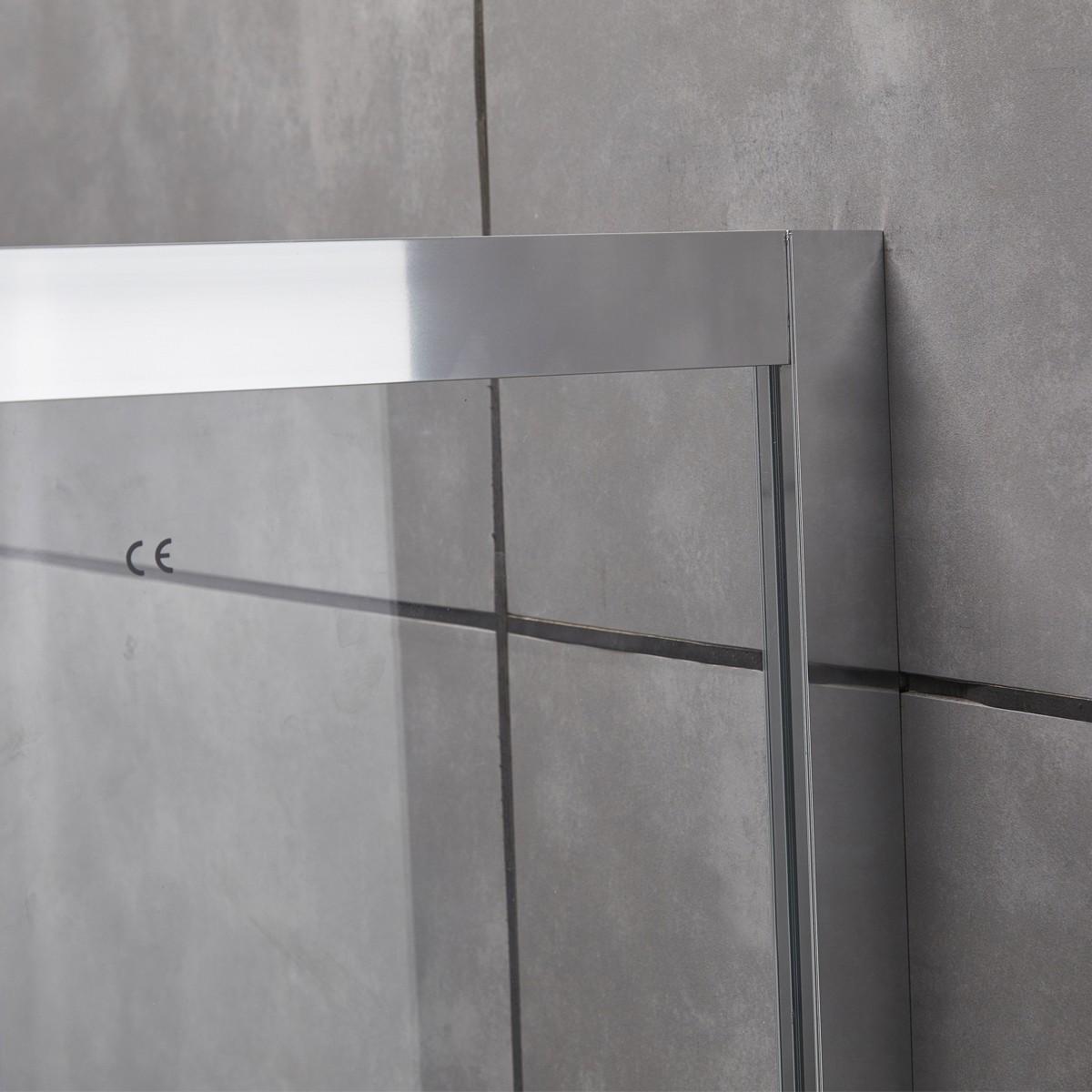 Porta Parete Doccia 150 cm 2 Ante Scorrevoli in Cristallo Trasparente 6mm H195 Bonussi Giuly