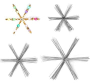 Decorazioni per Natale a forma di fiocco di neve 60 pezzi - Progetto di gioielleria fai da te - Filo di ferro galvanizzato - 3 misure: 9,5/11,5/15 cm - Argento - Decorazione artigianale - Decorazioni per la casa di Natale