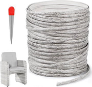 65 m rotan in fibra di plastica tessuto PE tessitura di fibra sintetica per la riparazione di mobili in rotan per esterni riparazione di sedie e tavoli in rotan (tessuto a trama mista grigia)