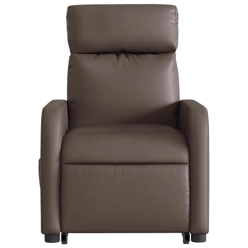 Poltrona Alzapersona Reclinabile Marrone in Similpelle 3206751