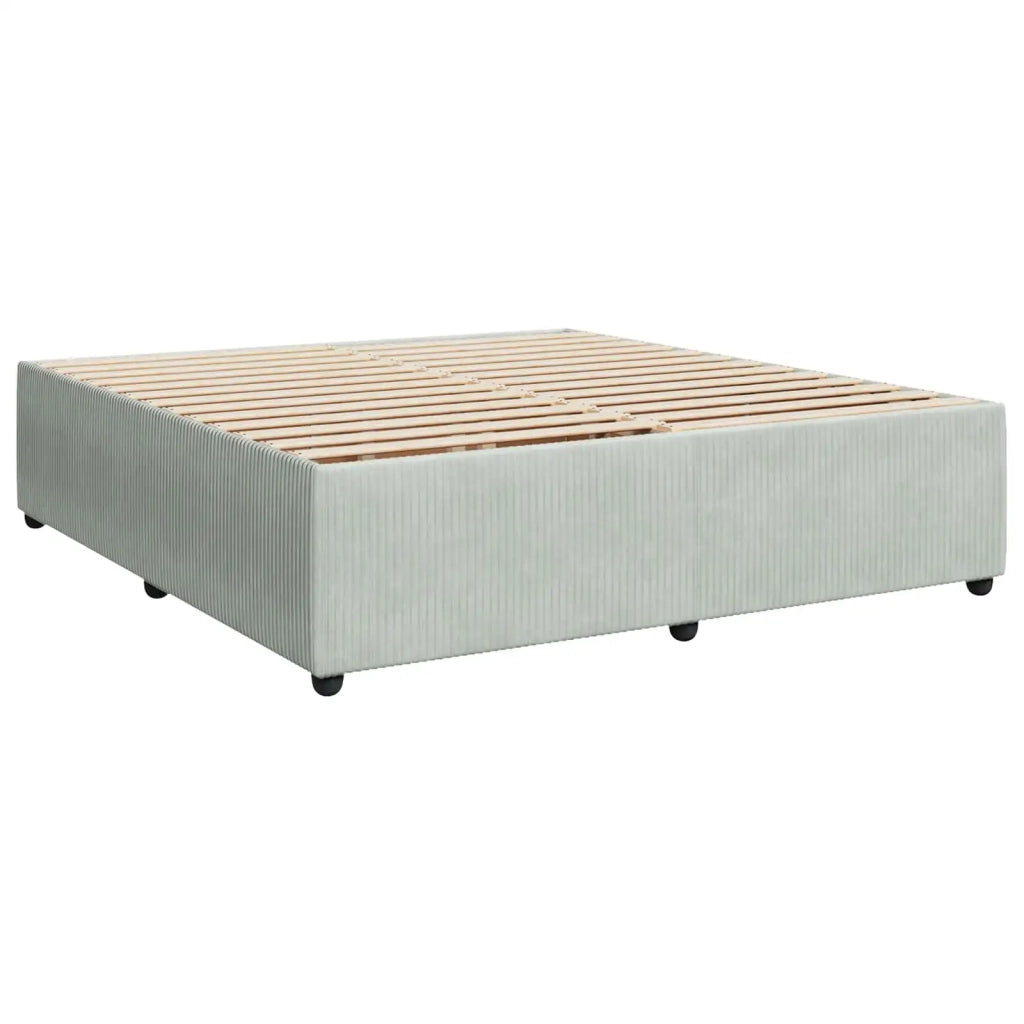 Letto Box Spring LED con Materasso Grigio Chiaro 200 x 200 cm 3456143